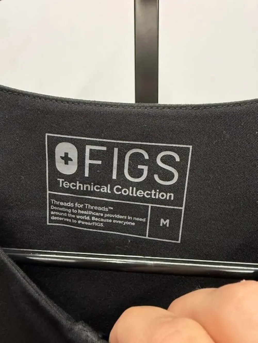 FIGS Technical Collection Black Short Sleeve Scrub Top